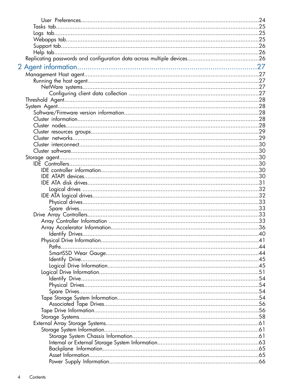 2 agent information | HP Insight Management Agents User Manual | Page 4 / 165