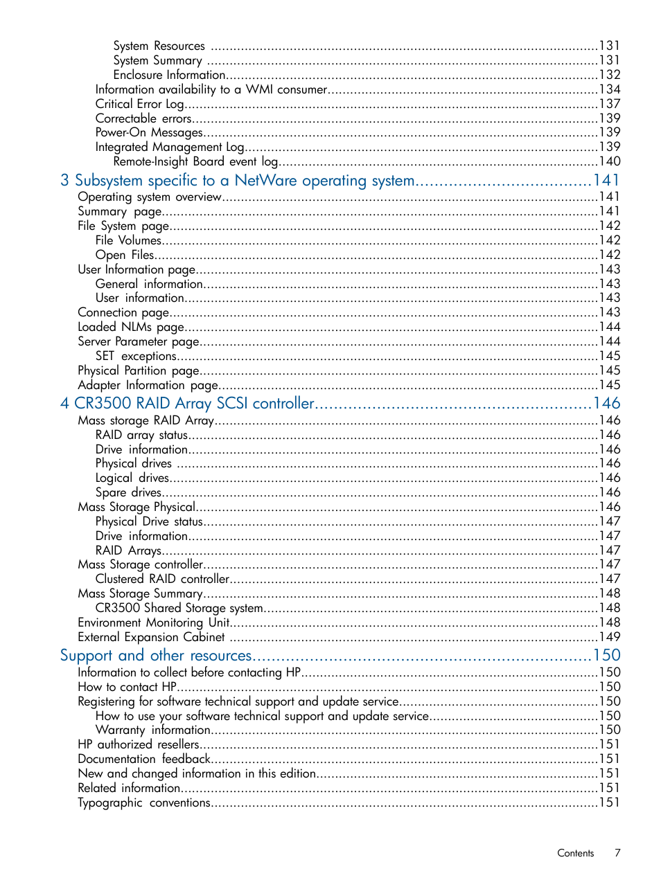 3 subsystem specific to a netware operating system, Support and other resources | HP Insight Management Agents User Manual | Page 7 / 165