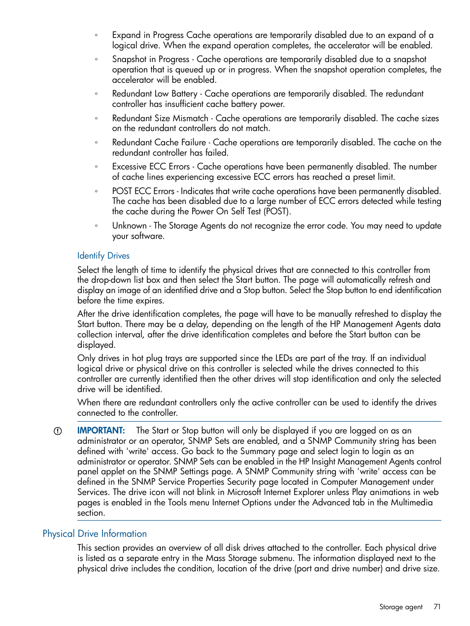 Identify drives, Physical drive information | HP Insight Management Agents User Manual | Page 71 / 165