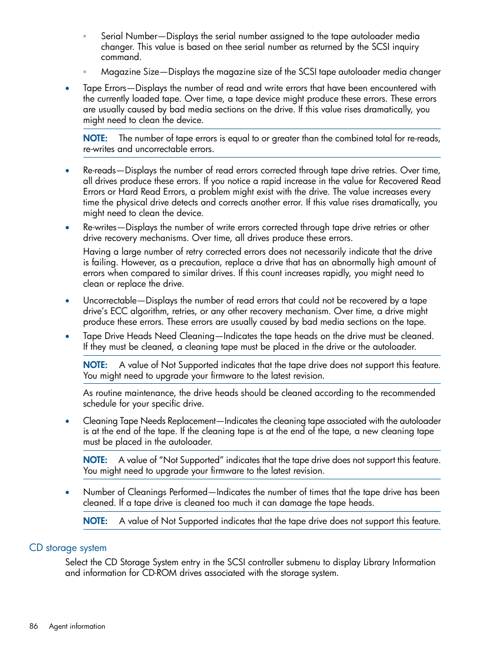 Cd storage system | HP Insight Management Agents User Manual | Page 86 / 165