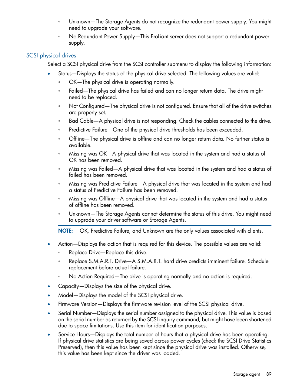 Scsi physical drives | HP Insight Management Agents User Manual | Page 89 / 165