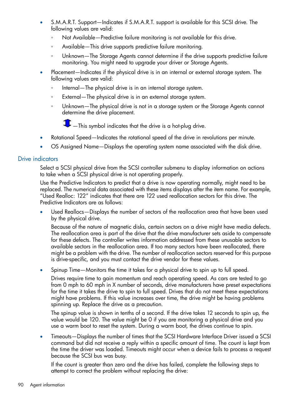 Drive indicators | HP Insight Management Agents User Manual | Page 90 / 165