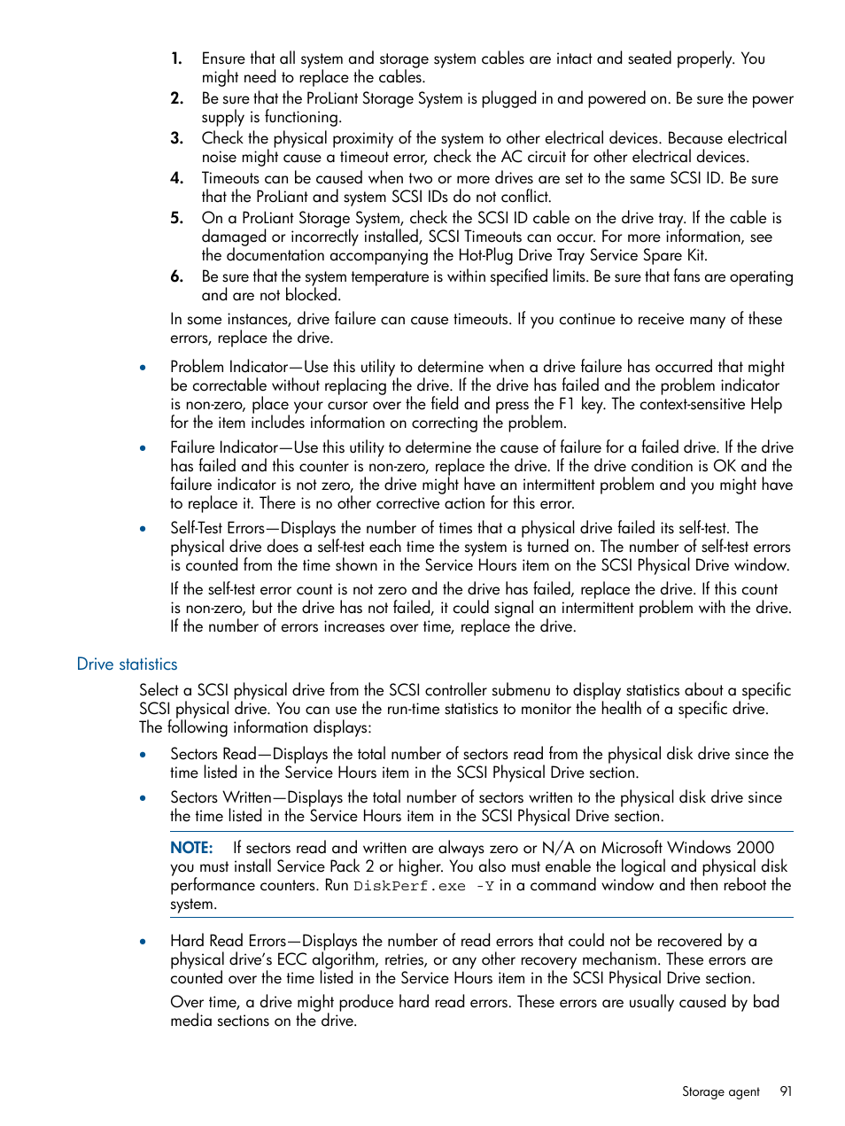 Drive statistics | HP Insight Management Agents User Manual | Page 91 / 165