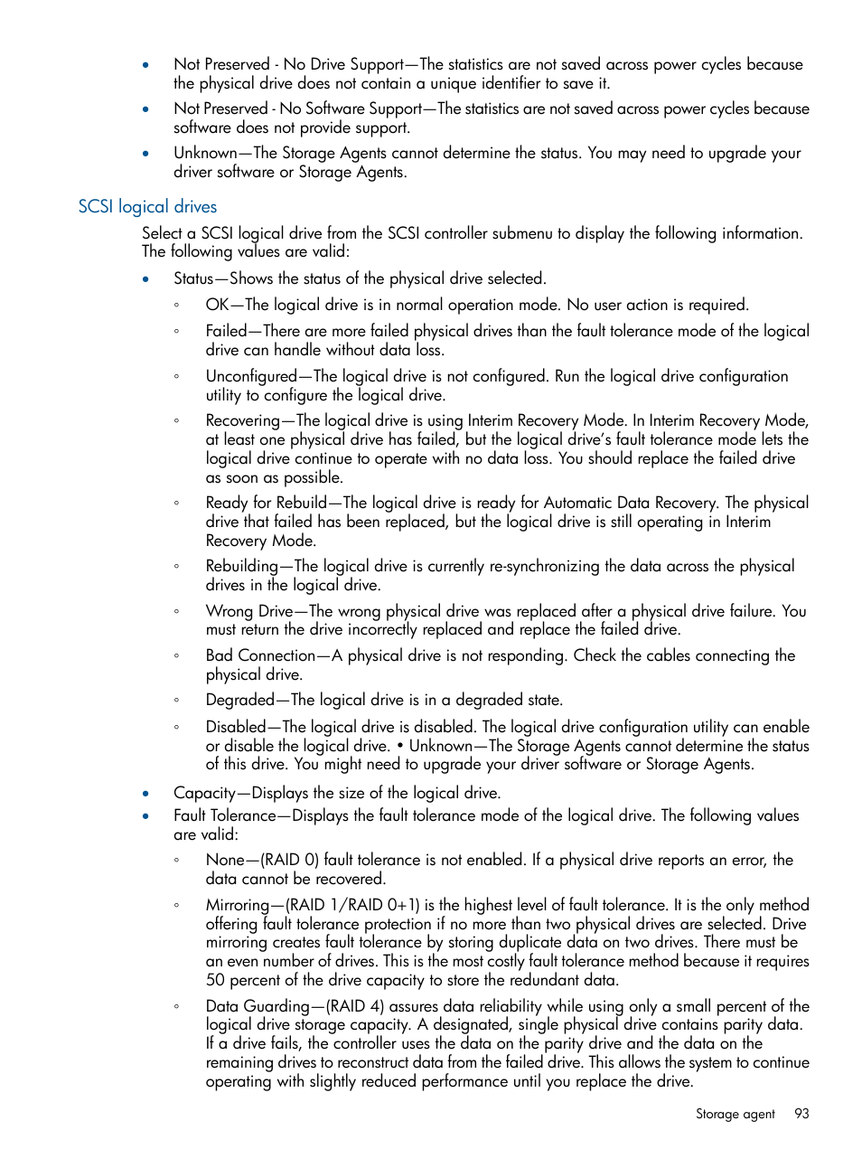 Scsi logical drives | HP Insight Management Agents User Manual | Page 93 / 165