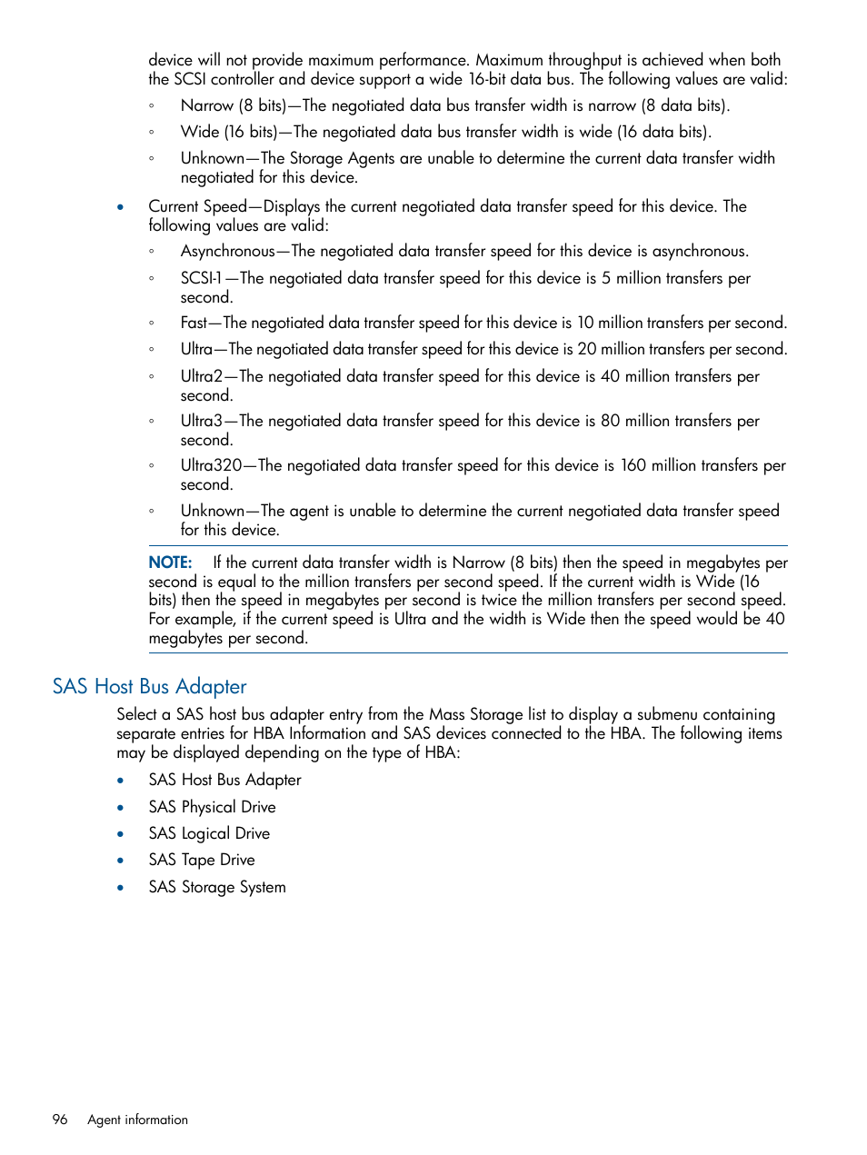 Sas host bus adapter | HP Insight Management Agents User Manual | Page 96 / 165