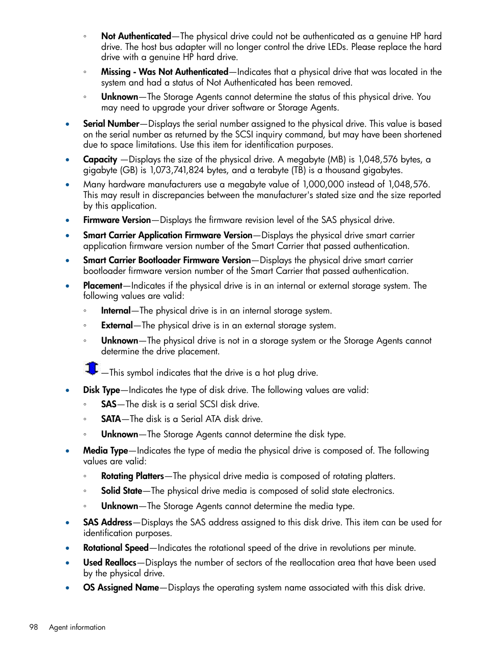 HP Insight Management Agents User Manual | Page 98 / 165