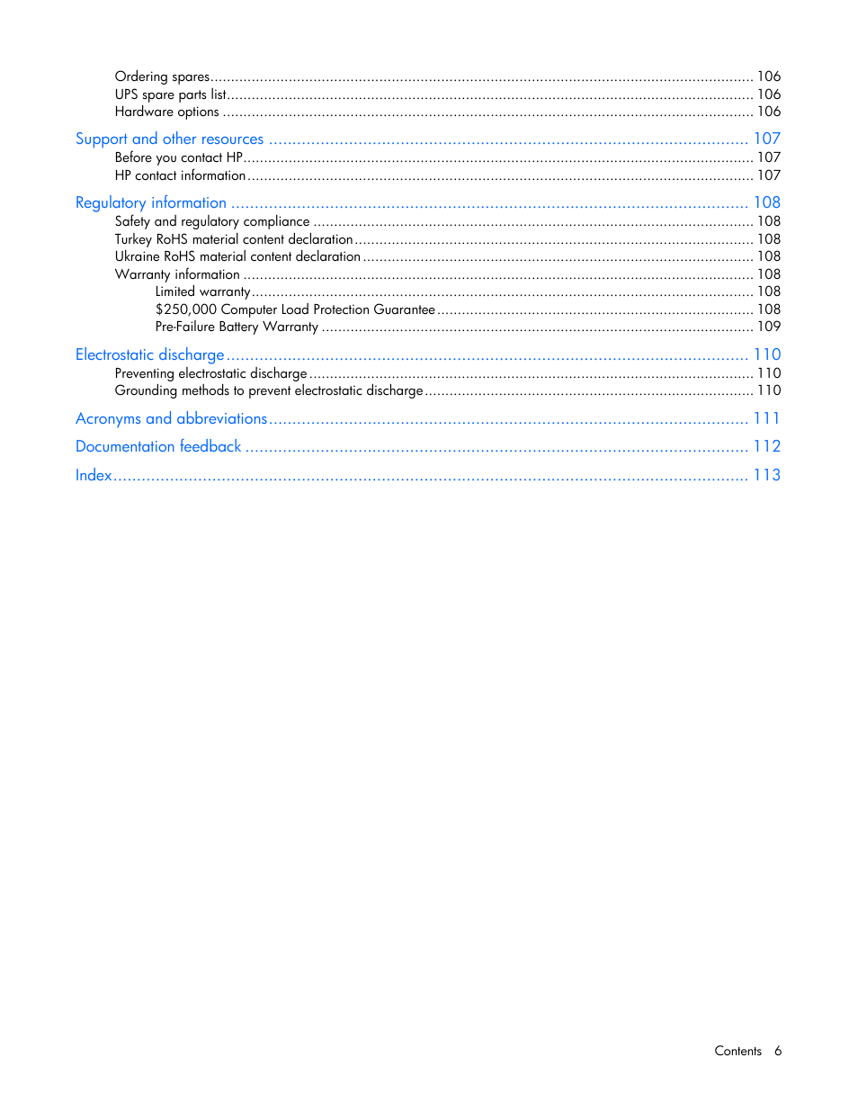 HP Parallel Uninterruptible Power System User Manual | Page 6 / 115