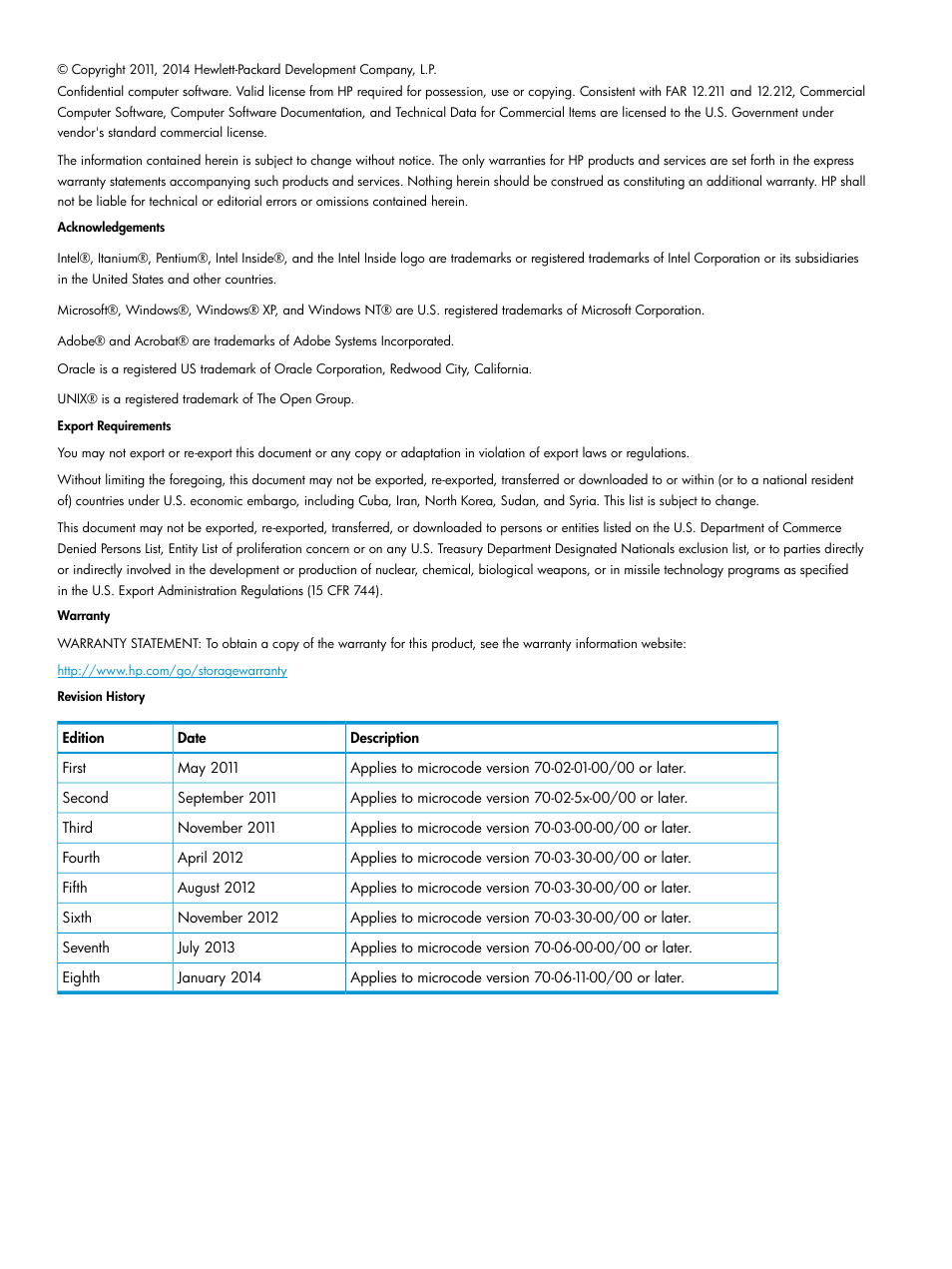 HP XP Racks User Manual | Page 2 / 96