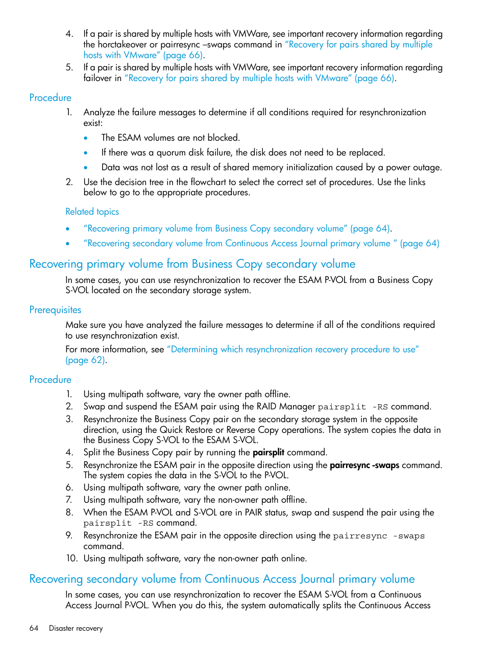 Procedure, Prerequisites, Prerequisites procedure | HP XP Racks User Manual | Page 64 / 96