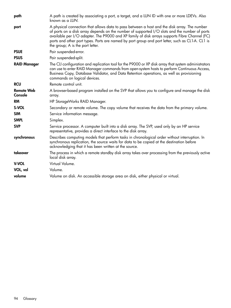 HP XP Racks User Manual | Page 94 / 96