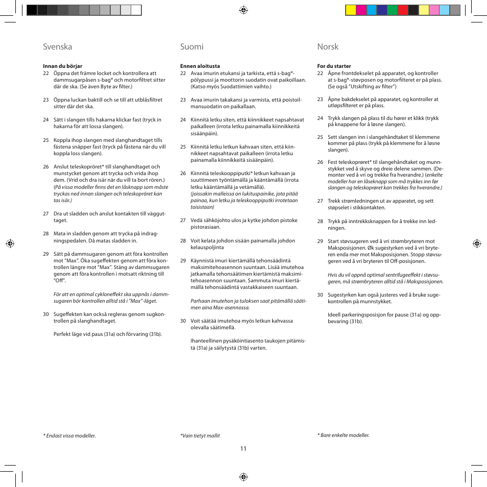 Svenska, Suomi, Norsk | AEG AJG6800 User Manual | Page 15 / 52