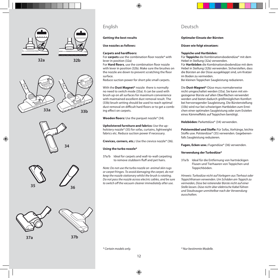 English, Deutsch | AEG AJG6800 User Manual | Page 16 / 52