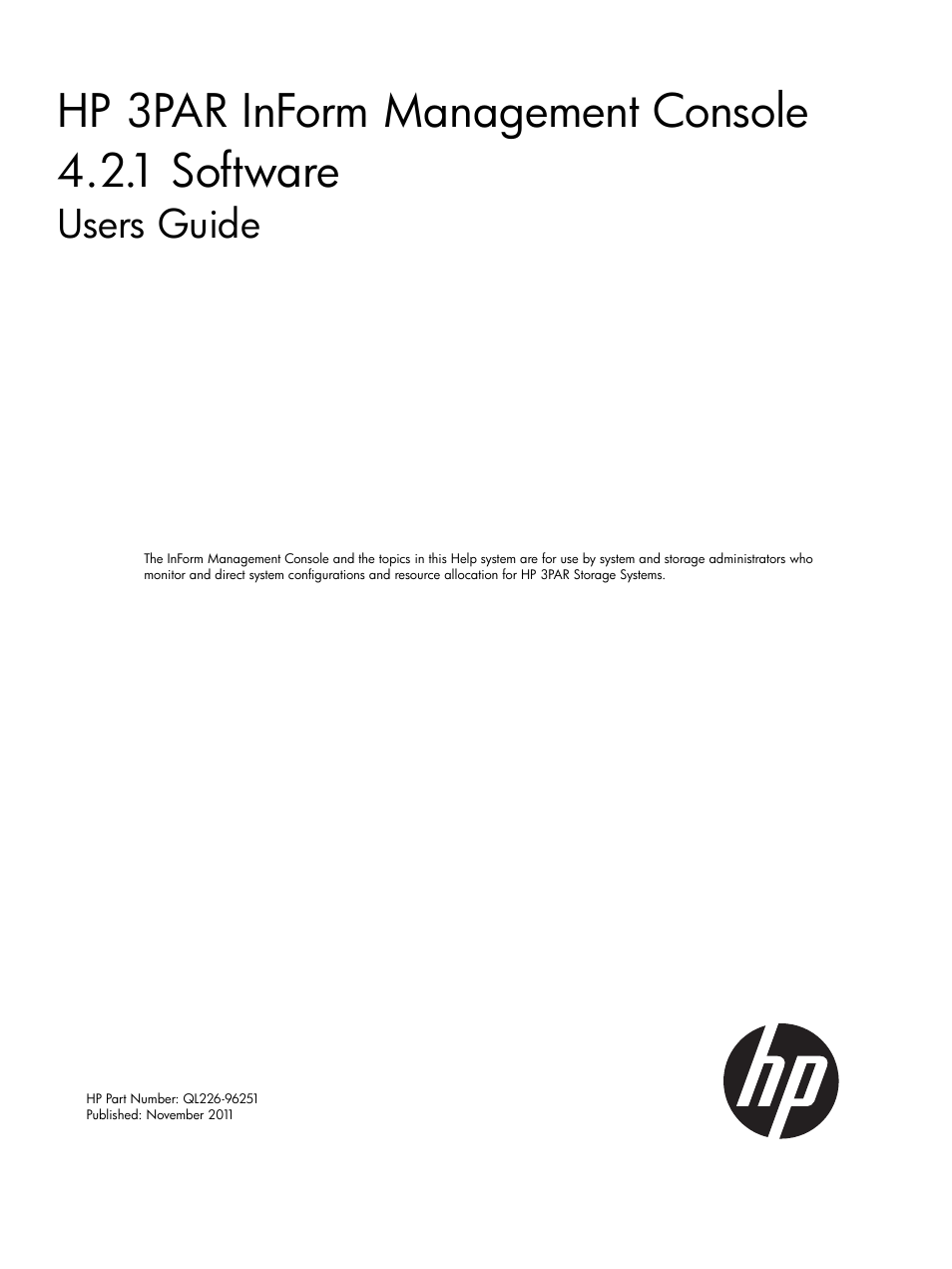 HP 3PAR Operating System Software User Manual | 328 pages