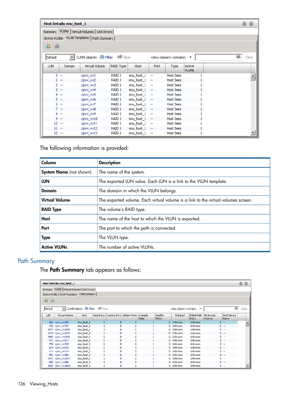 Path summary | HP 3PAR Operating System Software User Manual | Page 136 / 328