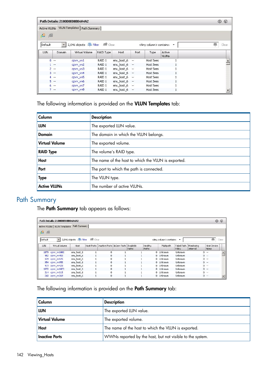 Path summary | HP 3PAR Operating System Software User Manual | Page 142 / 328