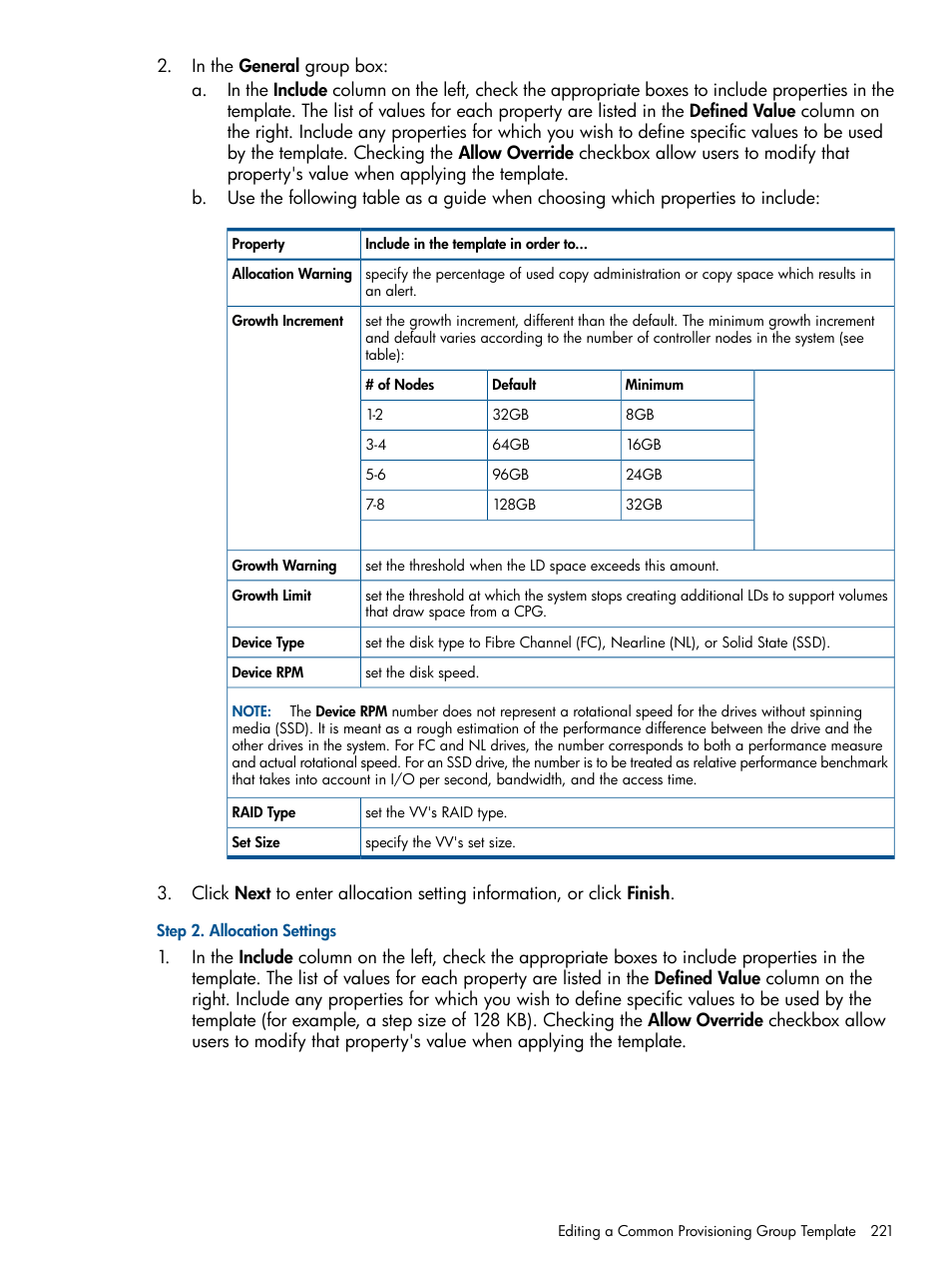 HP 3PAR Operating System Software User Manual | Page 221 / 328