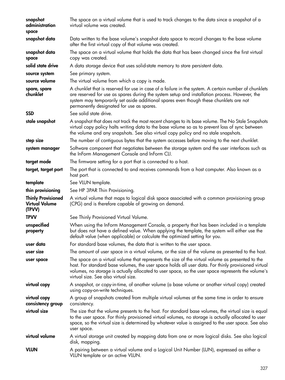 HP 3PAR Operating System Software User Manual | Page 327 / 328