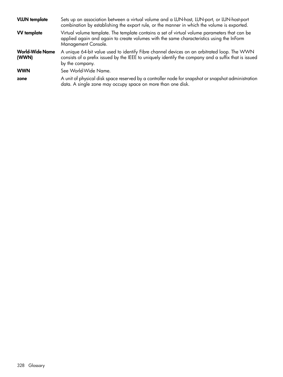 HP 3PAR Operating System Software User Manual | Page 328 / 328
