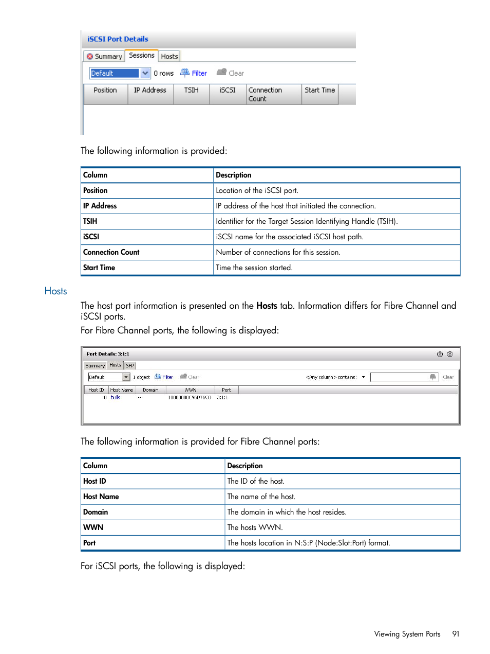 Hosts | HP 3PAR Operating System Software User Manual | Page 91 / 328