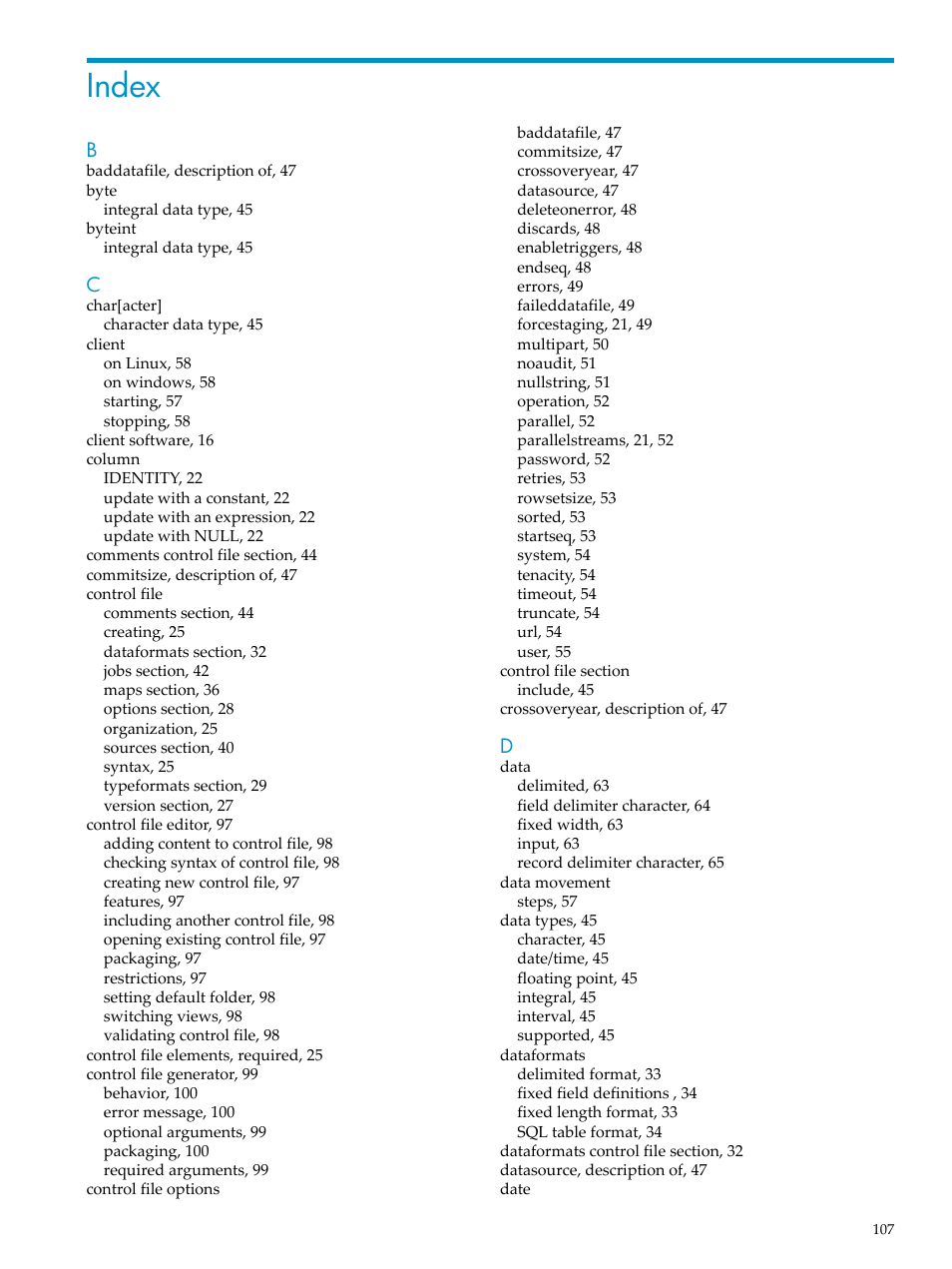 Index | HP Neoview Release 2.3 Software User Manual | Page 107 / 110