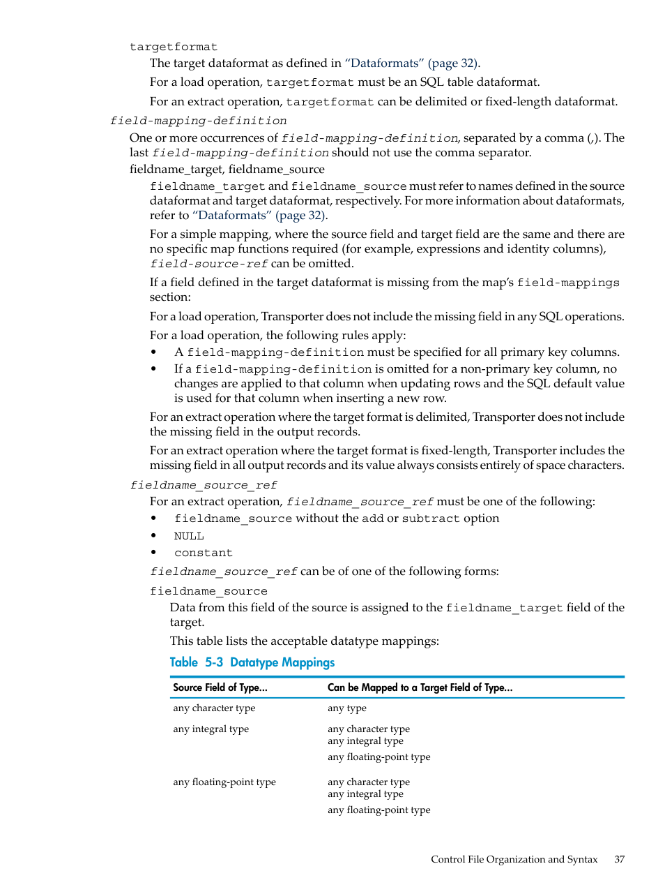 Datatype mappings | HP Neoview Release 2.3 Software User Manual | Page 37 / 110