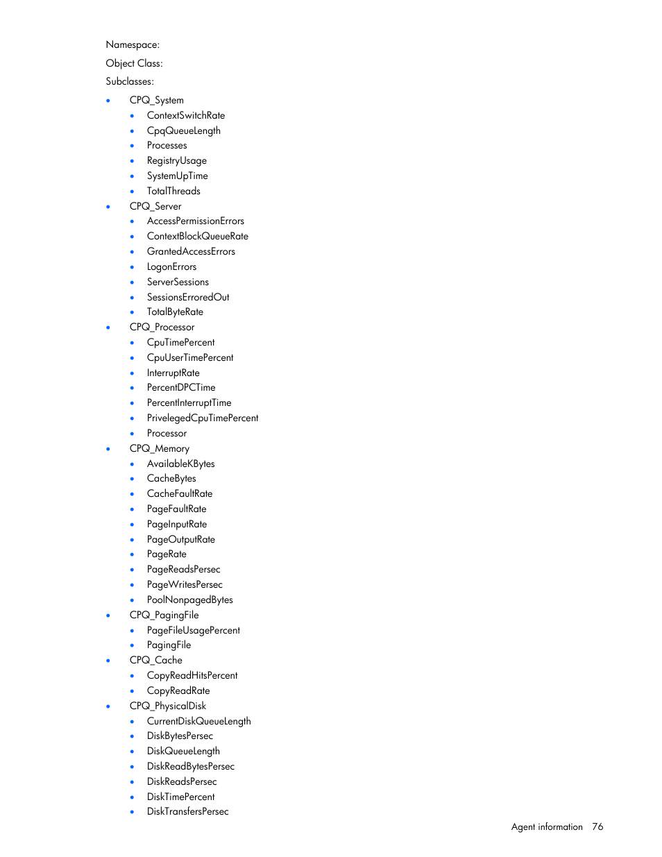 HP Insight Management Agents User Manual | Page 76 / 99