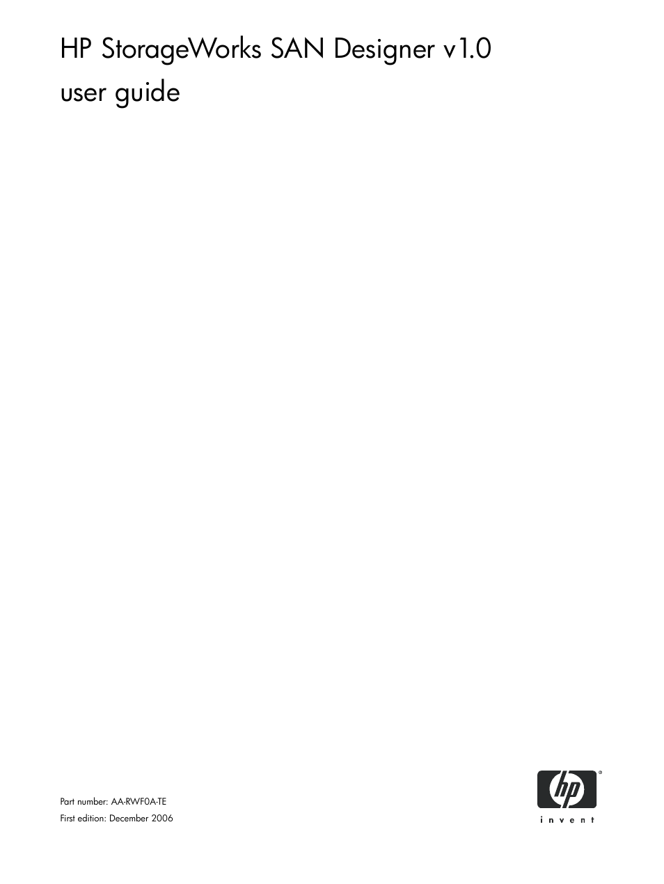 HP SAN User Manual | 30 pages