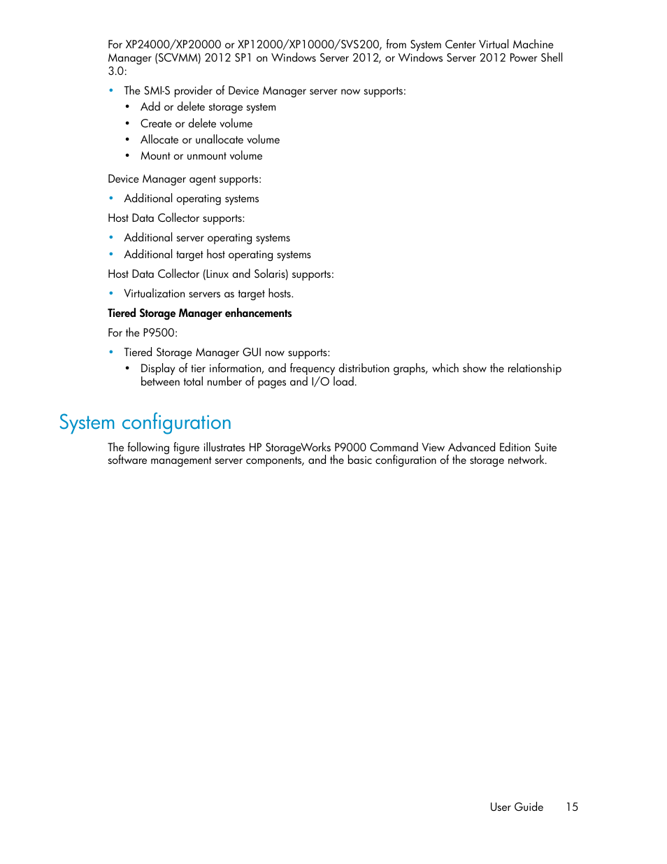 System configuration | HP XP Command View Advanced Edition Software User Manual | Page 15 / 182