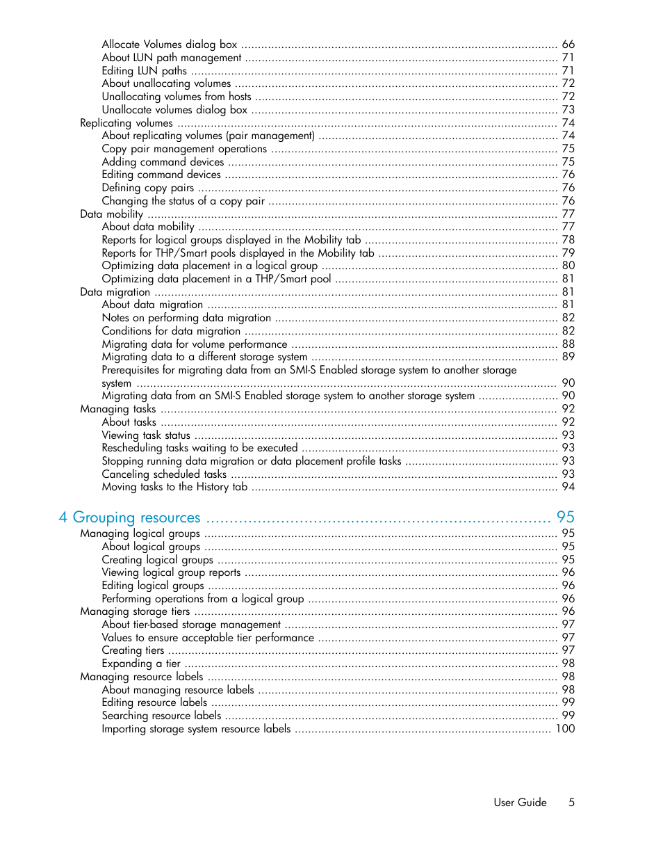 4 grouping resources | HP XP Command View Advanced Edition Software User Manual | Page 5 / 182