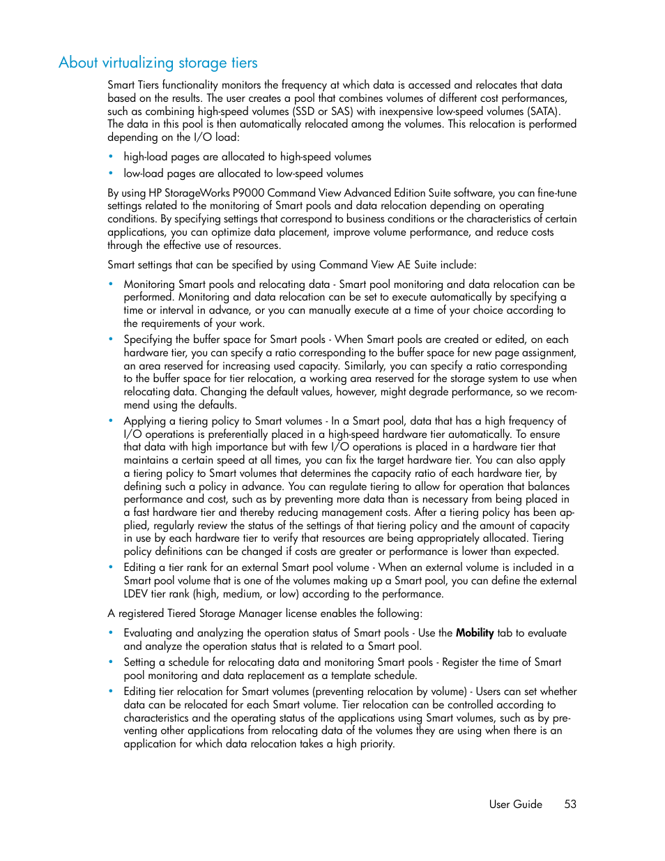 About virtualizing storage tiers | HP XP Command View Advanced Edition Software User Manual | Page 53 / 182