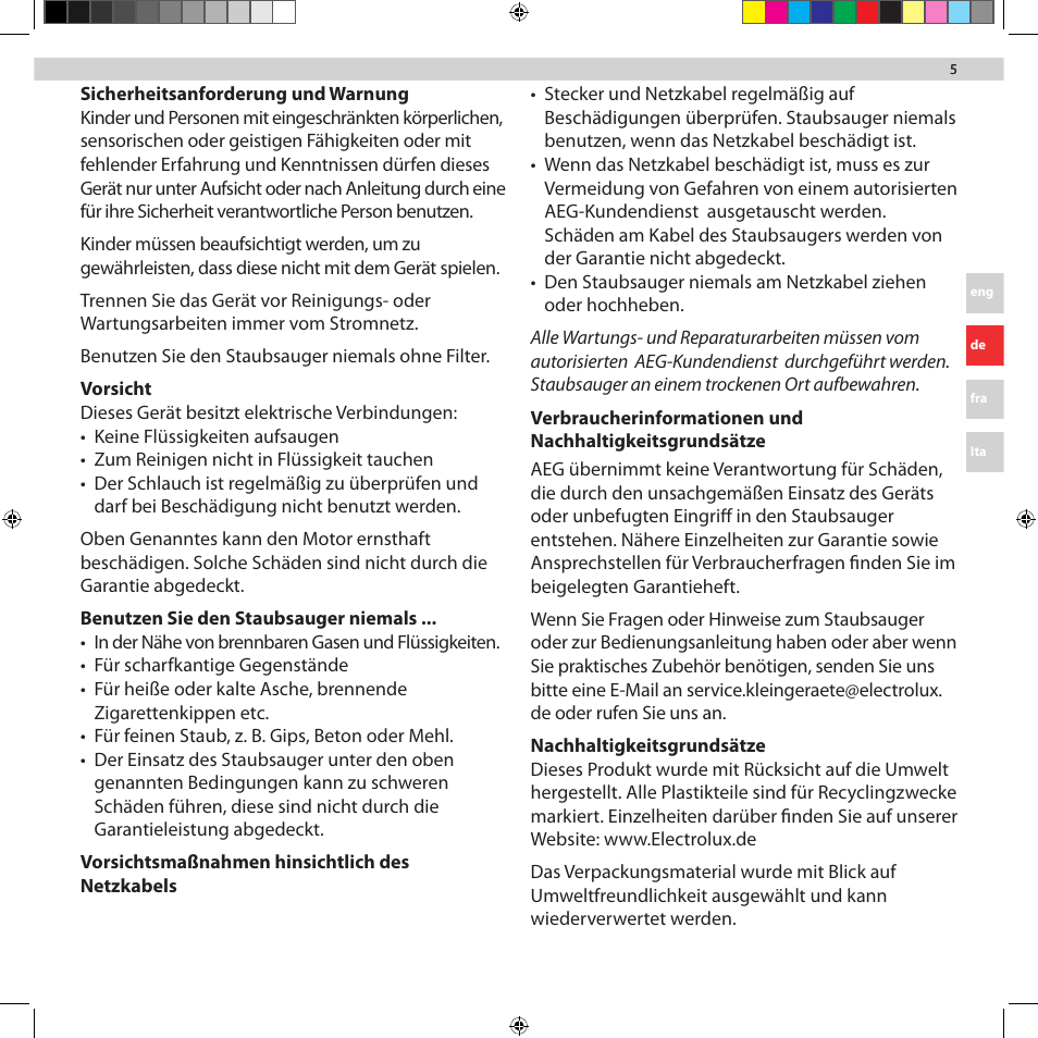 AEG UMORIGIN User Manual | Page 5 / 24