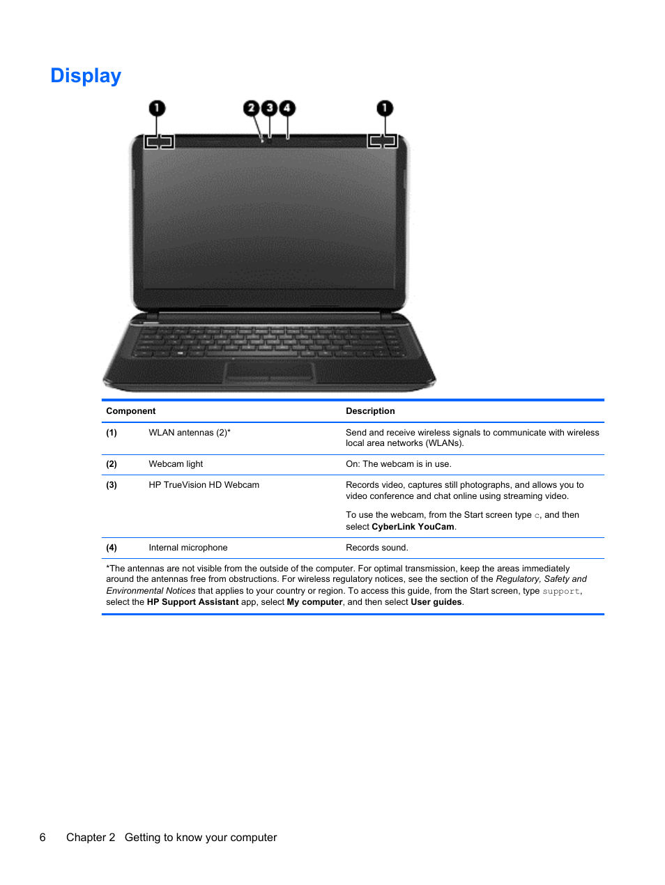 Display | HP Pavilion Sleekbook 14-b015dx User Manual | Page 16 / 79