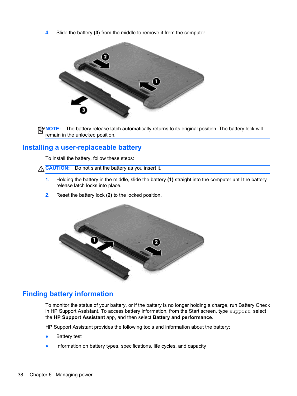 Installing a user-replaceable battery, Finding battery information | HP Pavilion Sleekbook 14-b015dx User Manual | Page 48 / 79