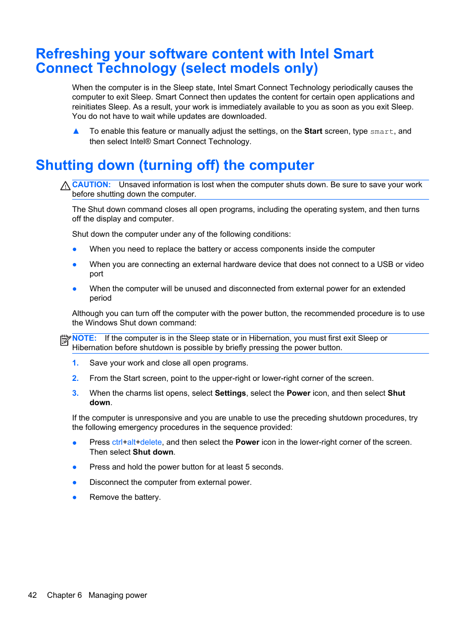 Shutting down (turning off) the computer | HP Pavilion Sleekbook 14-b015dx User Manual | Page 52 / 79