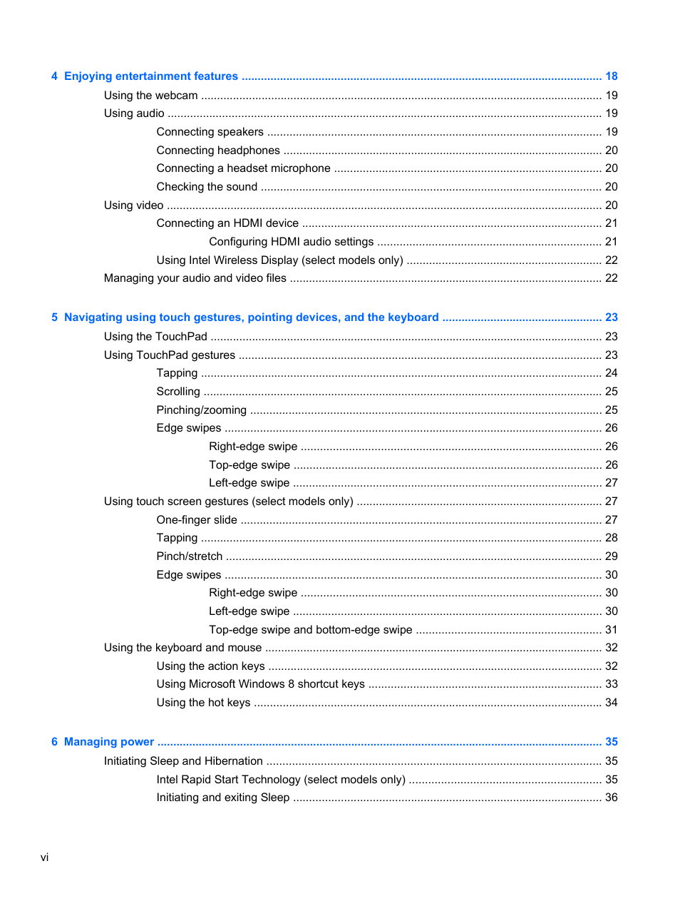 HP Pavilion Sleekbook 14-b015dx User Manual | Page 6 / 79