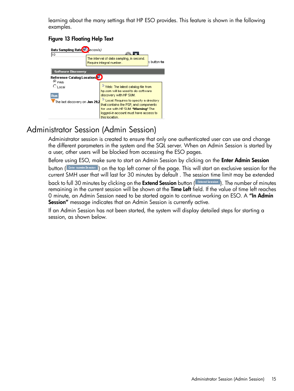 Administrator session (admin session) | HP ProLiant DL980 G7 Server User Manual | Page 15 / 36