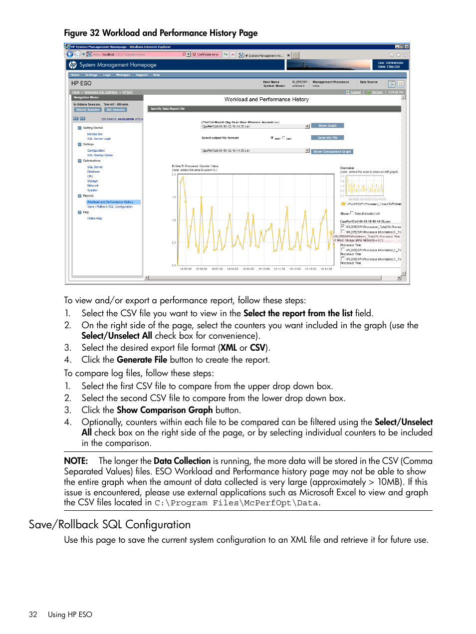 Save/rollback sql configuration | HP ProLiant DL980 G7 Server User Manual | Page 32 / 36