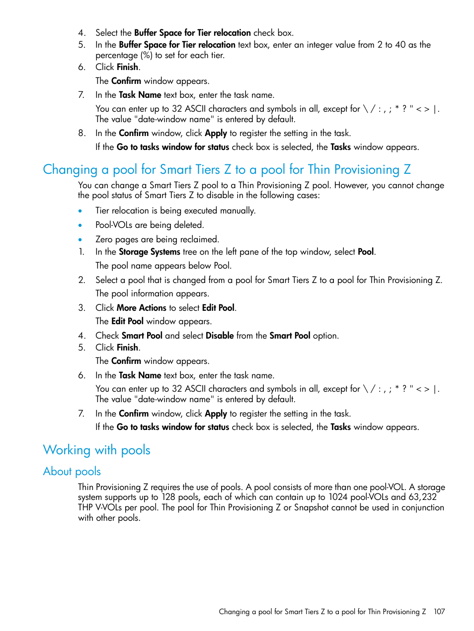 Working with pools, About pools | HP XP P9500 Storage User Manual | Page 107 / 335