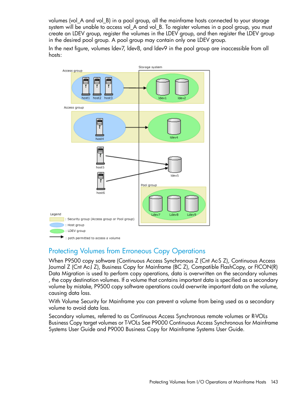 Protecting volumes from erroneous copy operations | HP XP P9500 Storage User Manual | Page 143 / 335