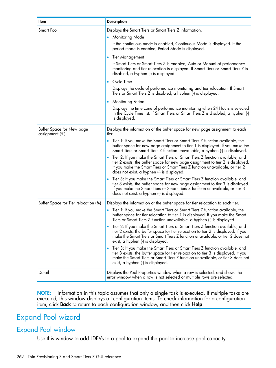 Expand pool wizard, Expand pool window | HP XP P9500 Storage User Manual | Page 262 / 335