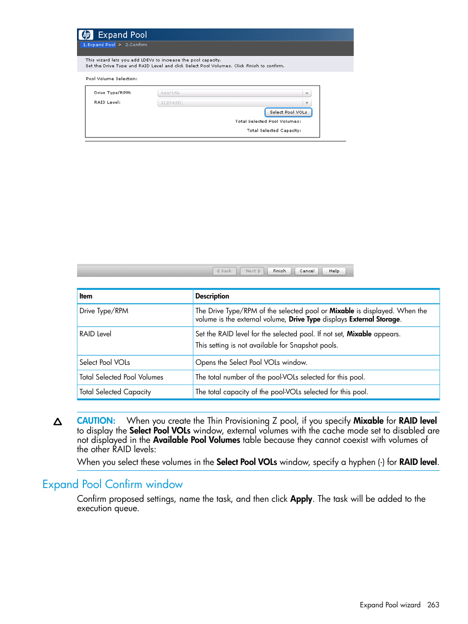 Expand pool confirm window | HP XP P9500 Storage User Manual | Page 263 / 335