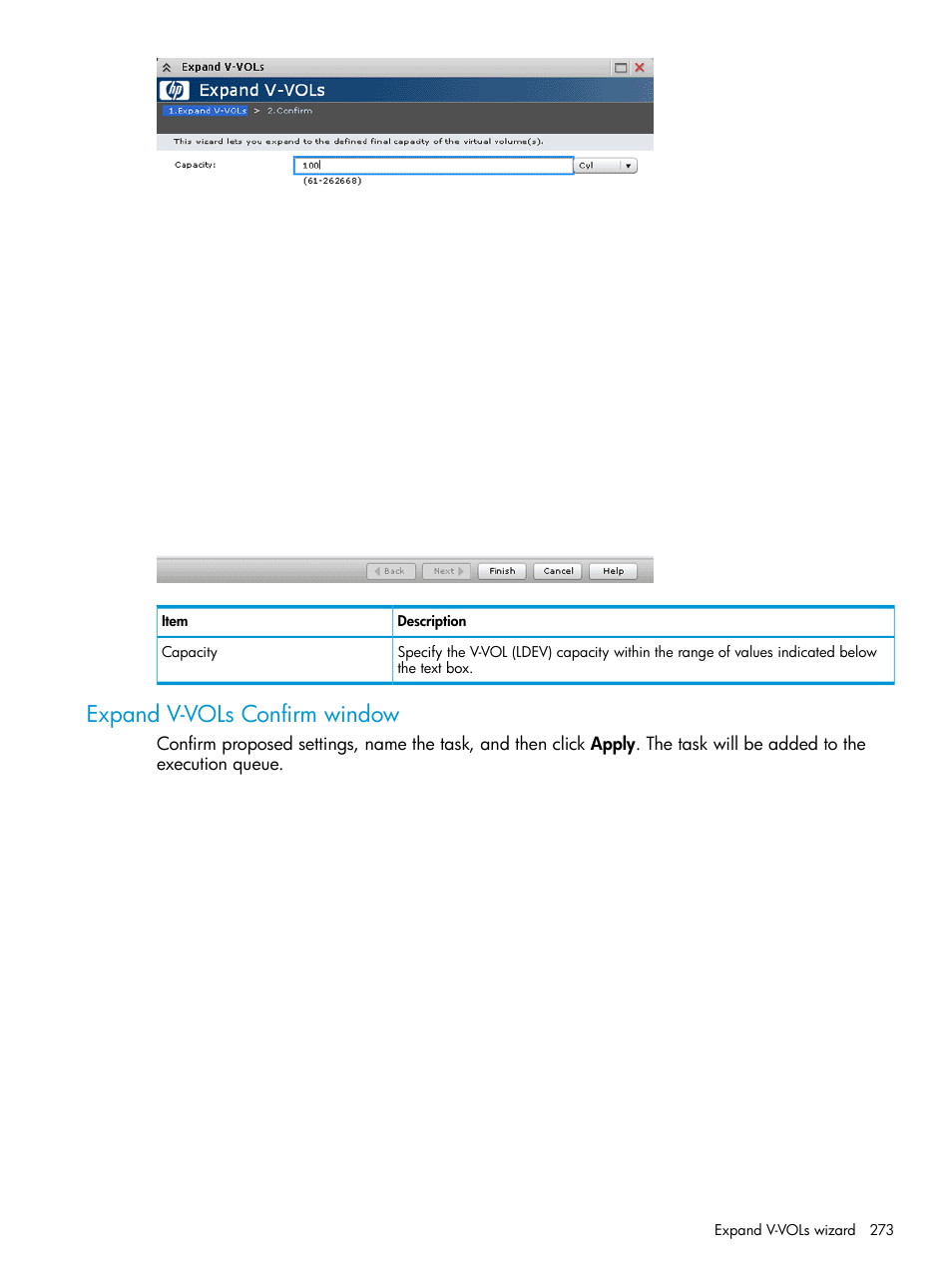 Expand v-vols confirm window | HP XP P9500 Storage User Manual | Page 273 / 335