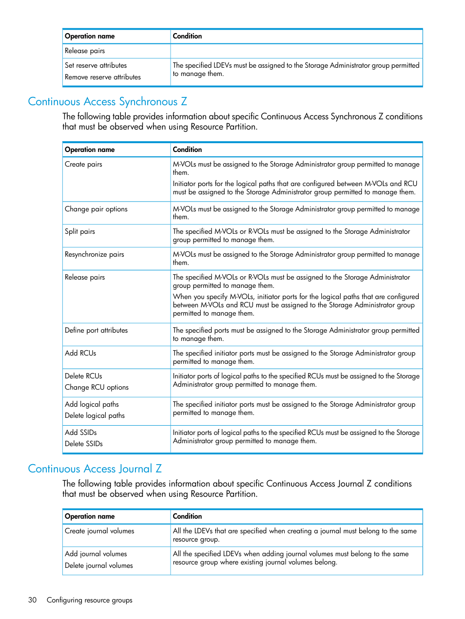 Continuous access synchronous z, Continuous access journal z | HP XP P9500 Storage User Manual | Page 30 / 335