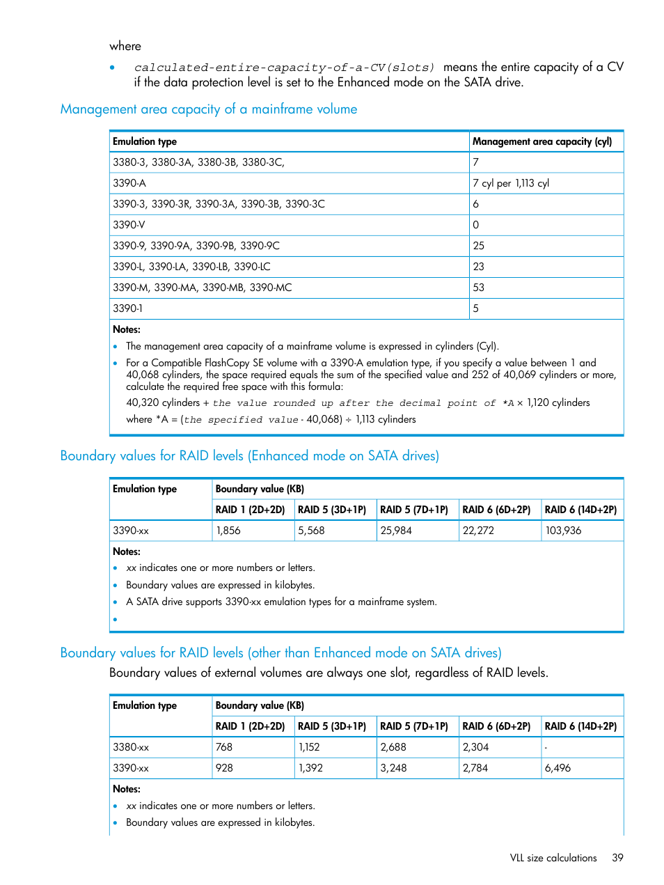 Management area capacity of a mainframe volume, Management area | HP XP P9500 Storage User Manual | Page 39 / 335