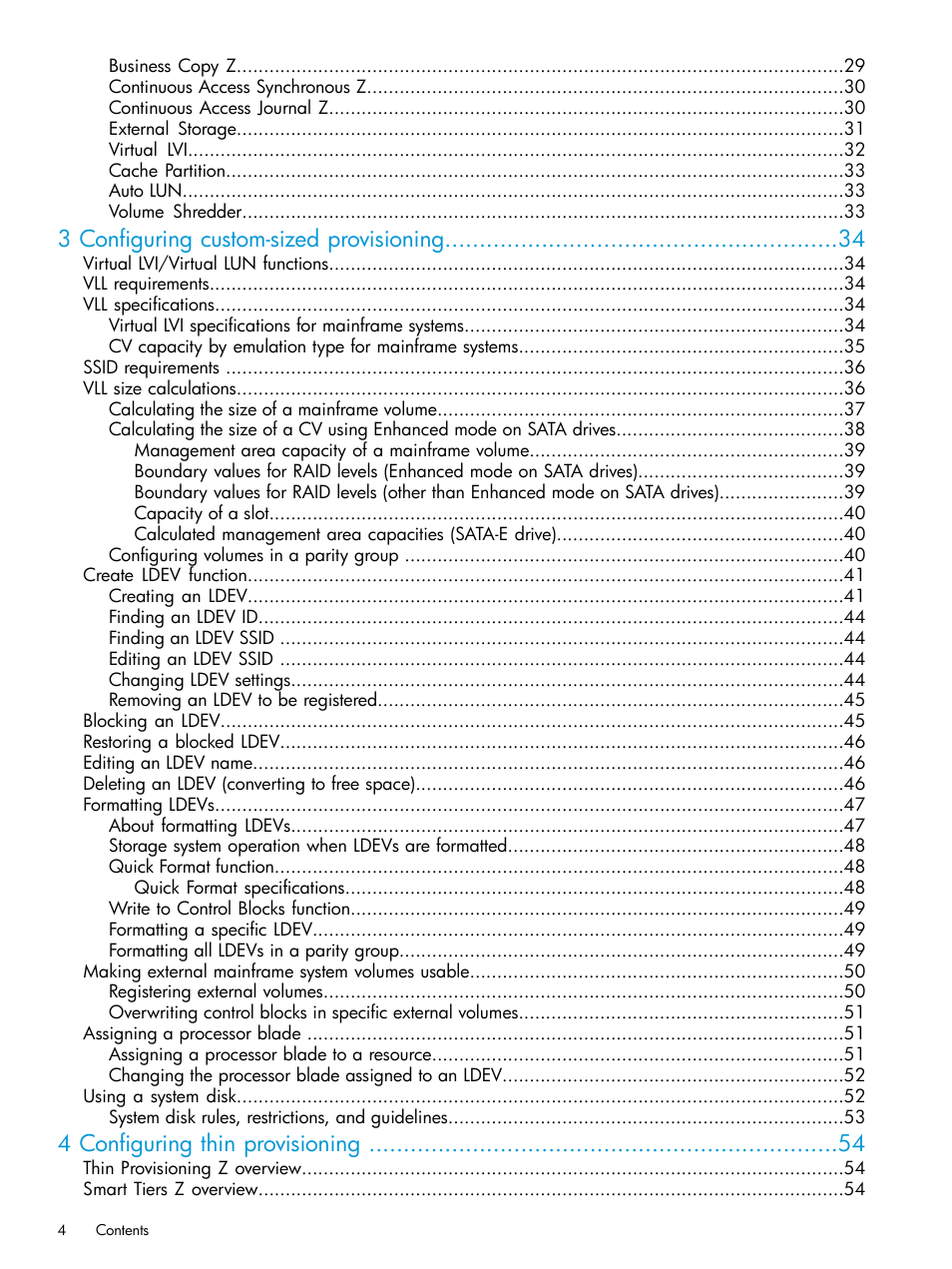 3 configuring custom-sized provisioning, 4 configuring thin provisioning | HP XP P9500 Storage User Manual | Page 4 / 335