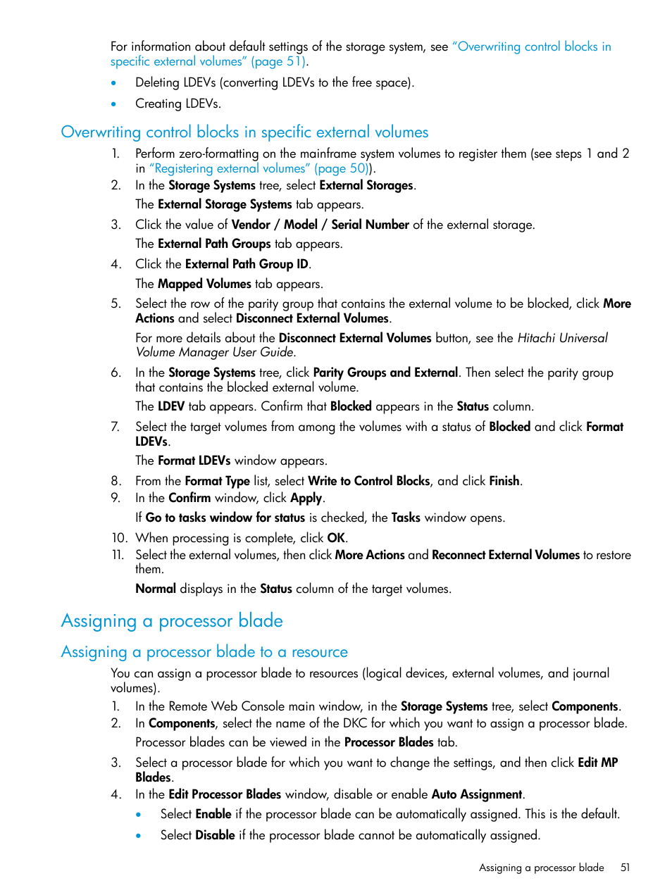 Assigning a processor blade, Assigning a processor blade to a resource | HP XP P9500 Storage User Manual | Page 51 / 335