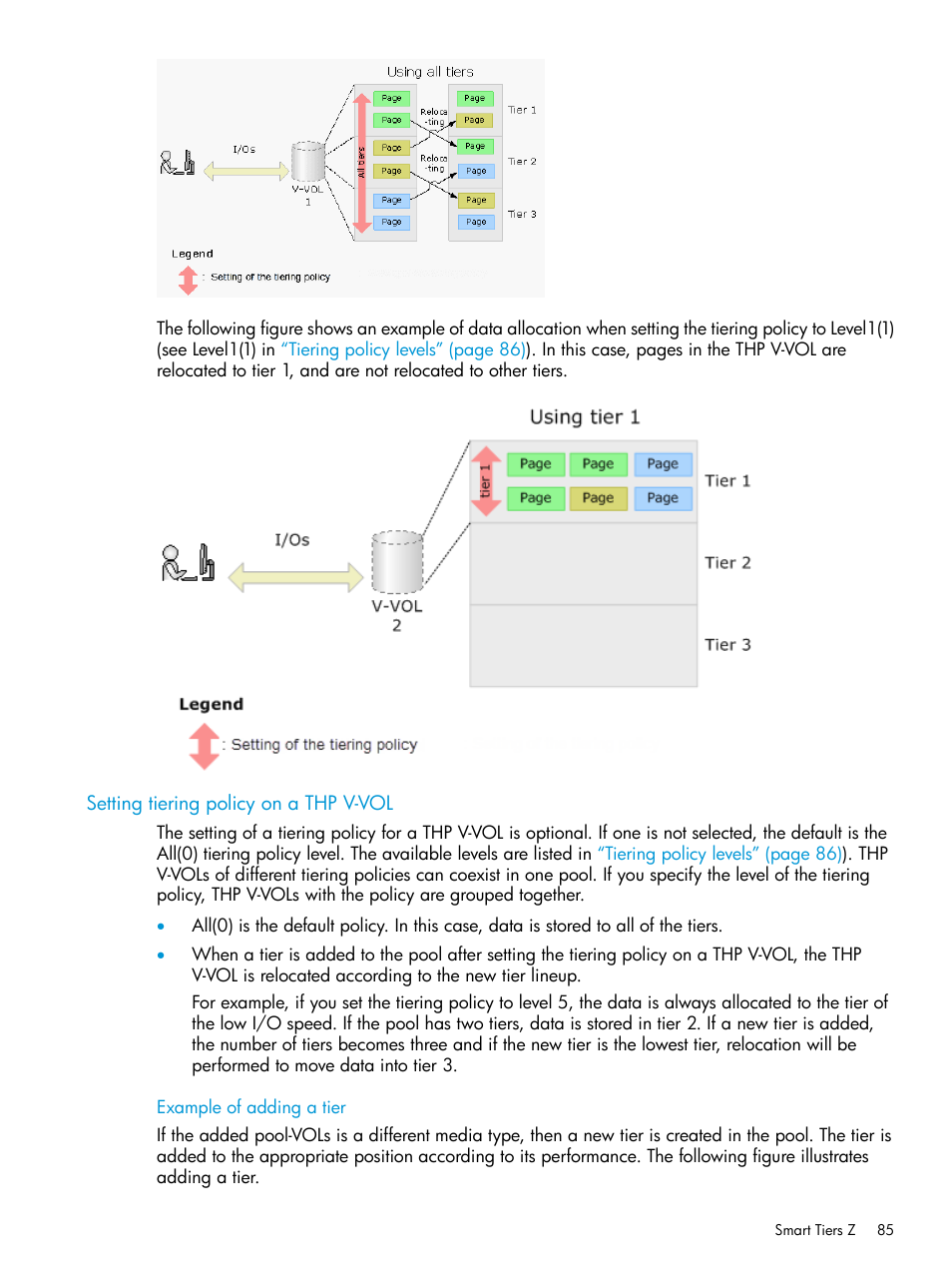 Setting tiering policy on a thp v-vol, Setting tiering policy, Setting | HP XP P9500 Storage User Manual | Page 85 / 335