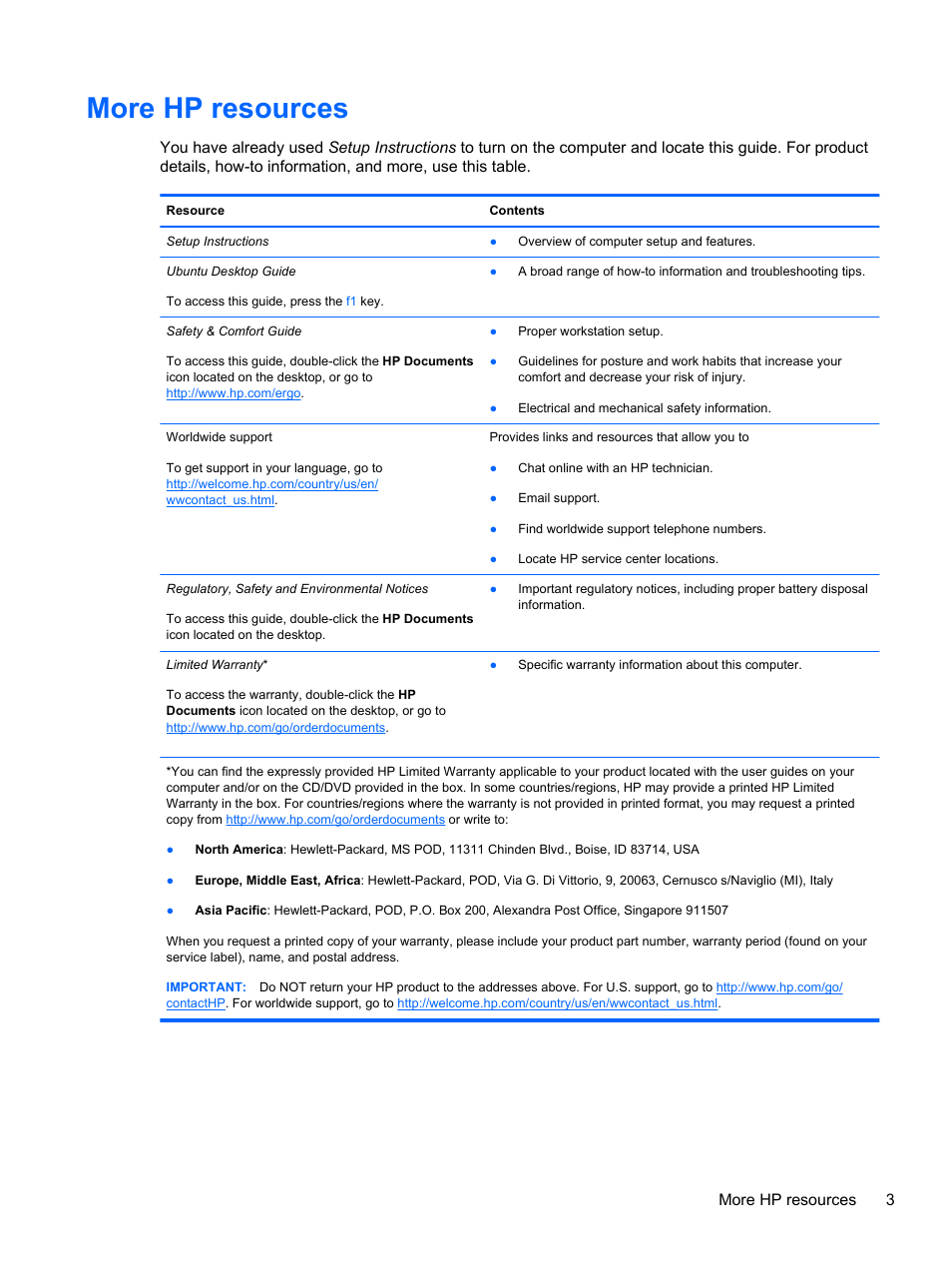 More hp resources, More hp resources 3 | HP Pavilion Sleekbook 14-b015dx User Manual | Page 13 / 85