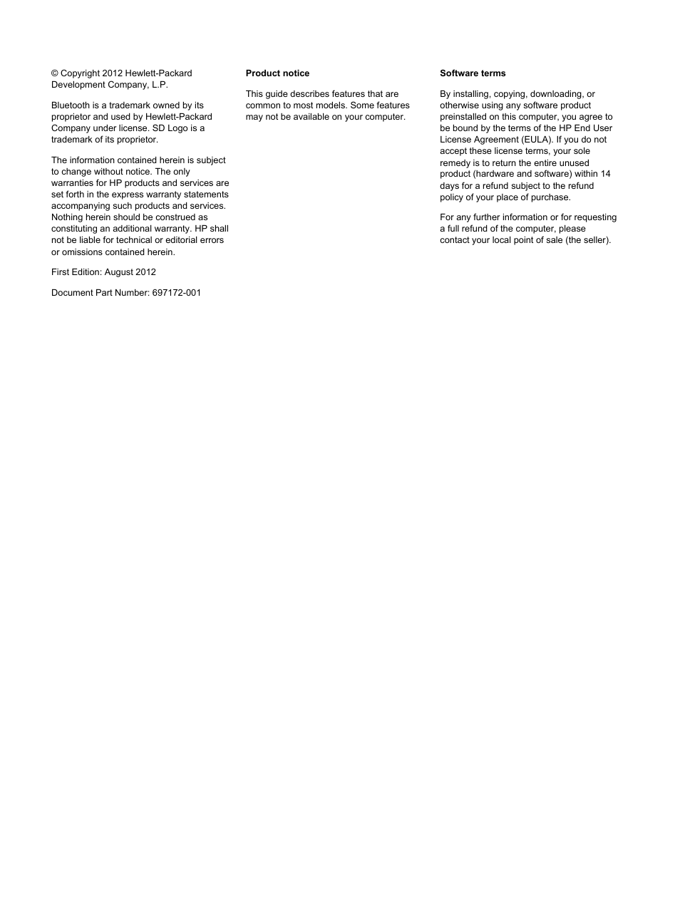 HP Pavilion Sleekbook 14-b015dx User Manual | Page 2 / 85