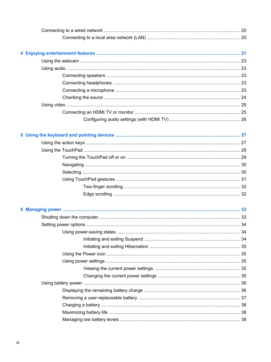 HP Pavilion Sleekbook 14-b015dx User Manual | Page 6 / 85